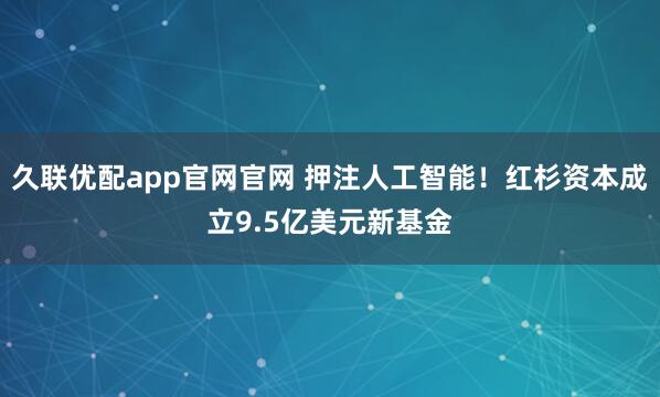 久联优配app官网官网 押注人工智能！红杉资本成立9.5亿美元新基金